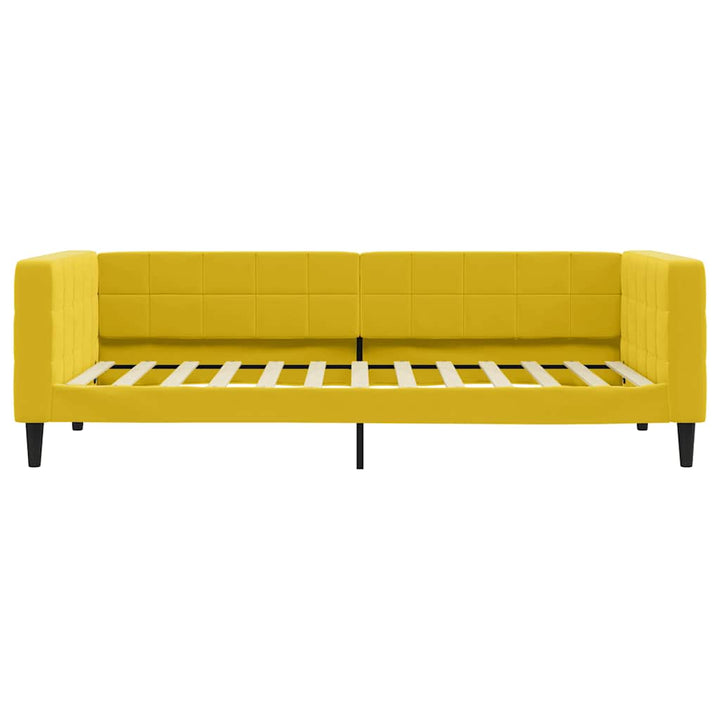 daybed med udtræk og skuffer 100x200 cm velour gul