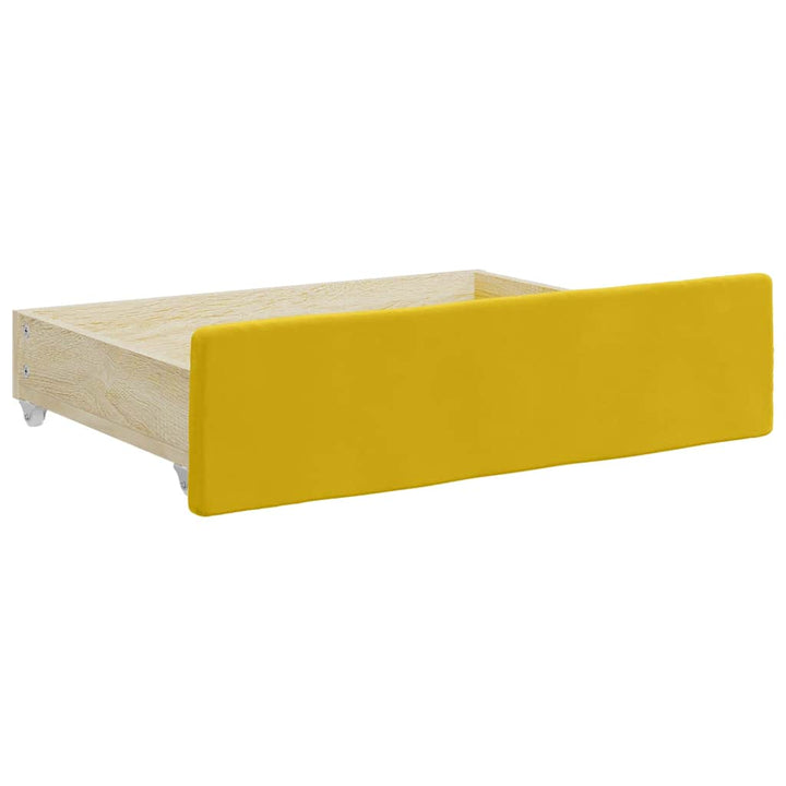 daybed med udtræk og skuffer 100x200 cm velour gul
