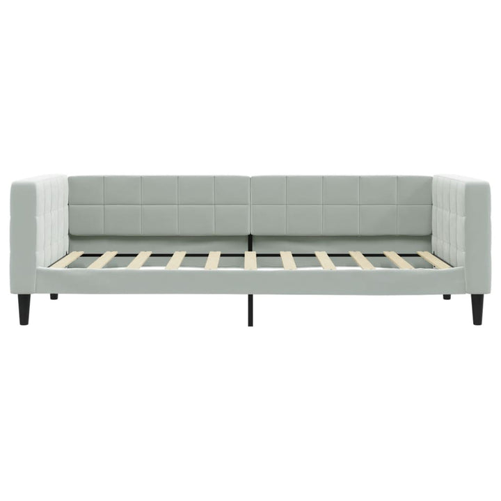 daybed med udtræk og skuffer 90x190 cm velour lysegrå