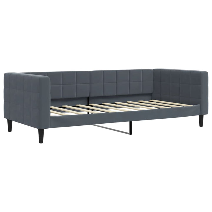daybed med udtræk og skuffer 90x190 cm velour mørkegrå