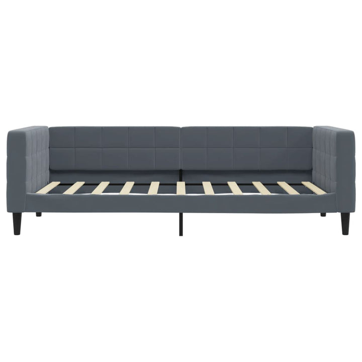 daybed med udtræk og skuffer 90x190 cm velour mørkegrå