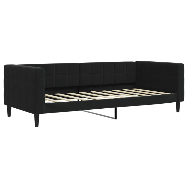 daybed med udtræk og skuffer 90x190 cm velour sort