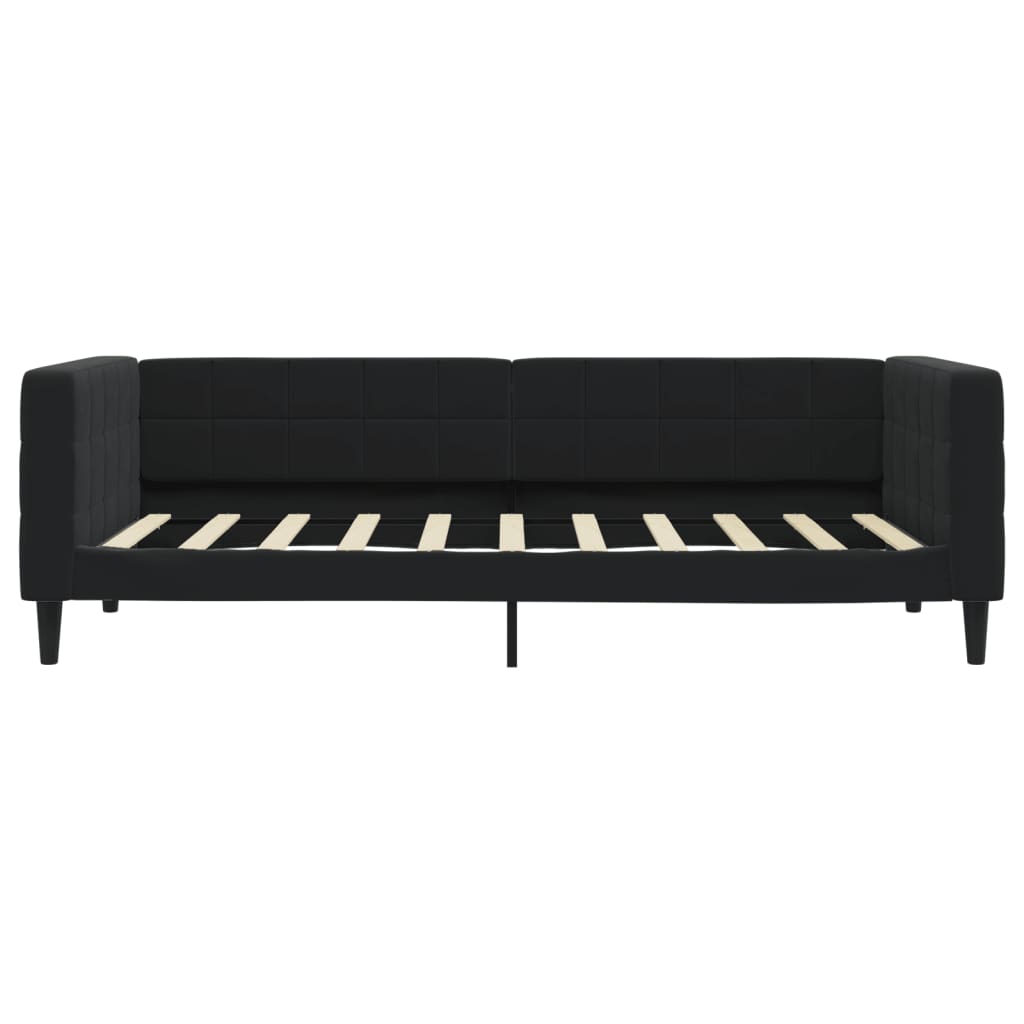daybed med udtræk og skuffer 90x190 cm velour sort