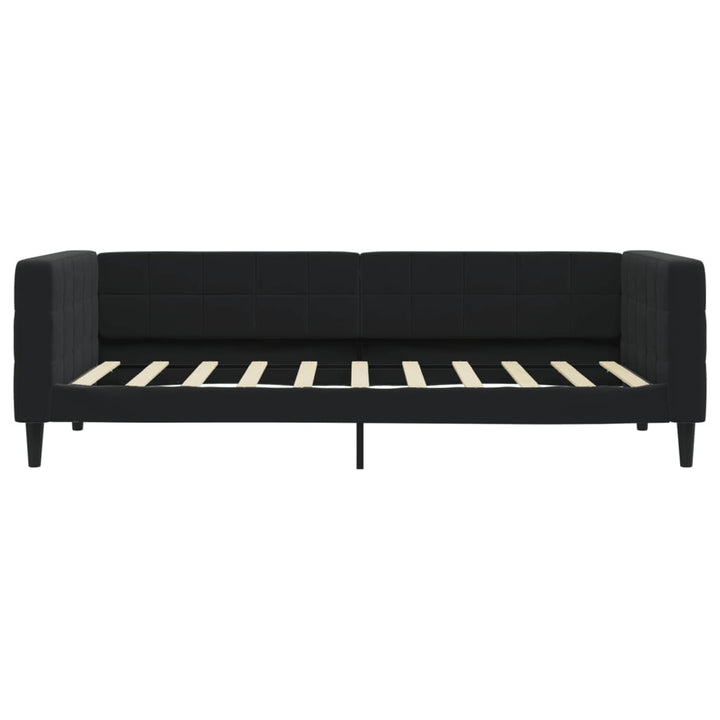 daybed med udtræk og skuffer 90x190 cm velour sort