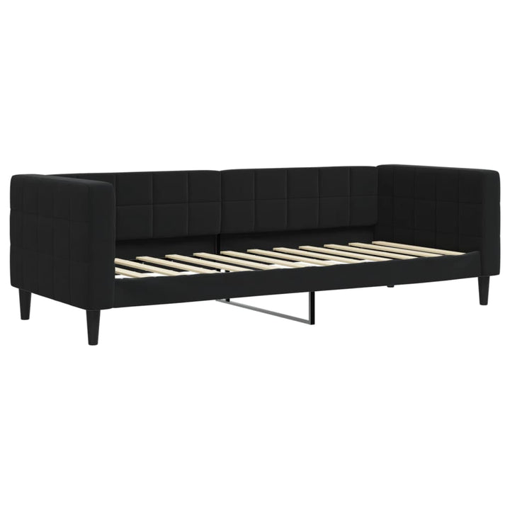 daybed med udtræk og skuffer 80x200 cm velour sort