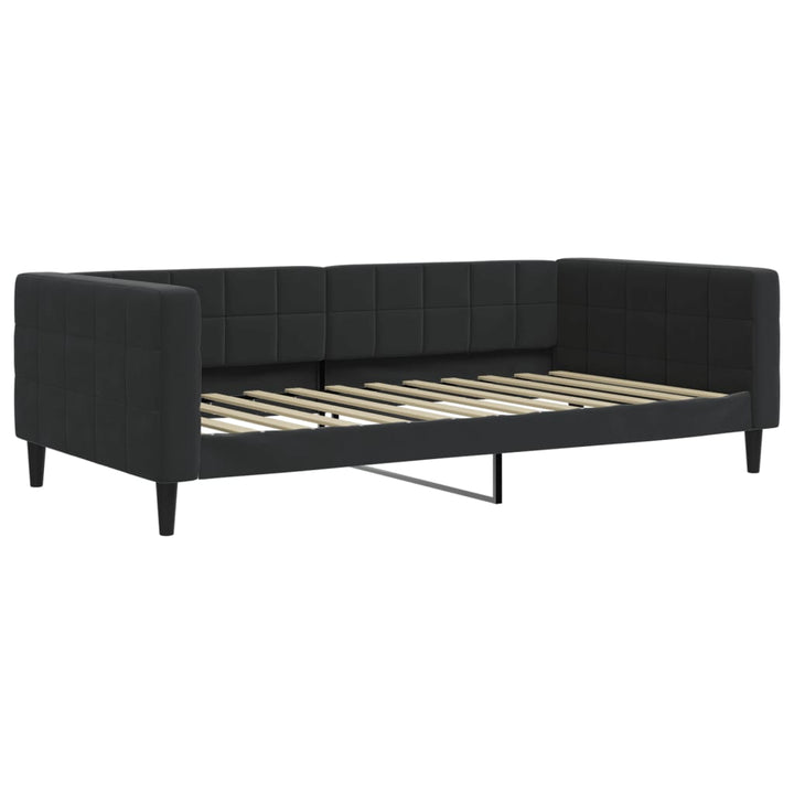 daybed med udtræk og skuffer 100x200 cm velour sort