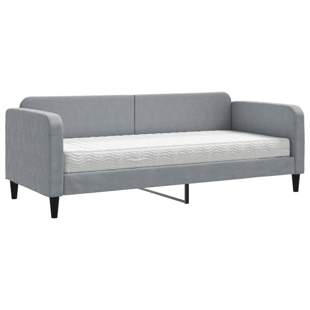 daybed med madras 80x200 cm stof lysegrå