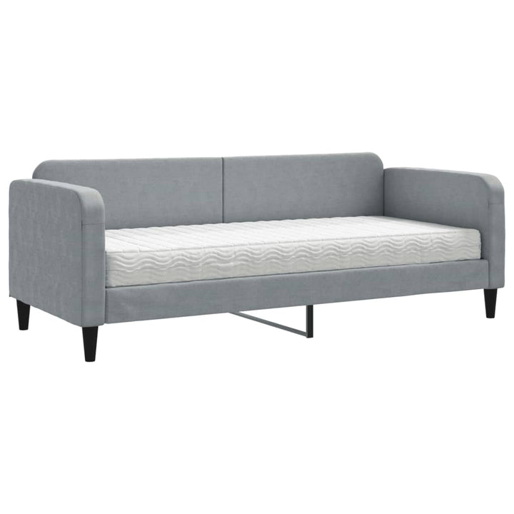daybed med madras 80x200 cm stof lysegrå