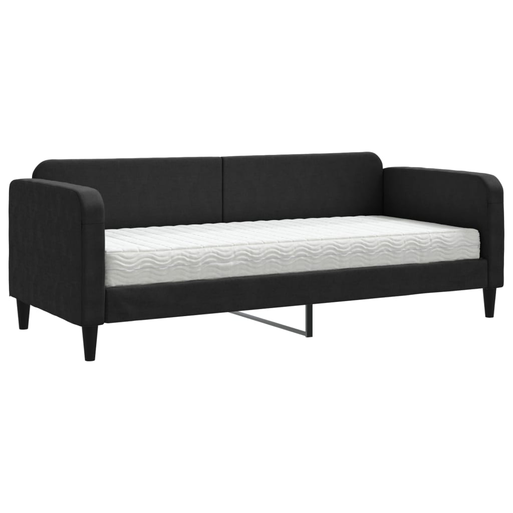 daybed med madras 80x200 cm stof sort
