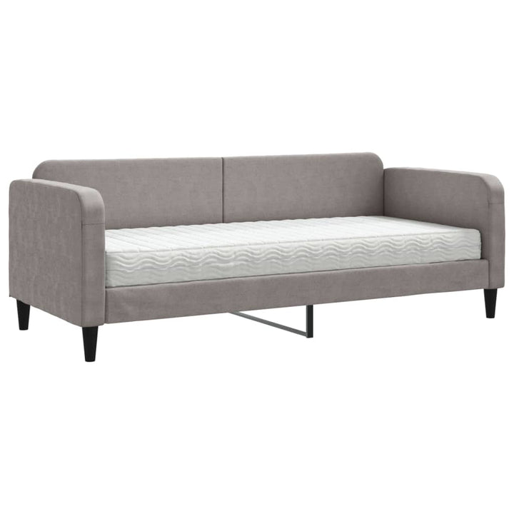 daybed med madras 80x200 cm stof gråbrun