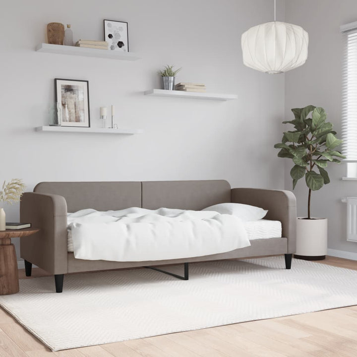 daybed med madras 80x200 cm stof gråbrun