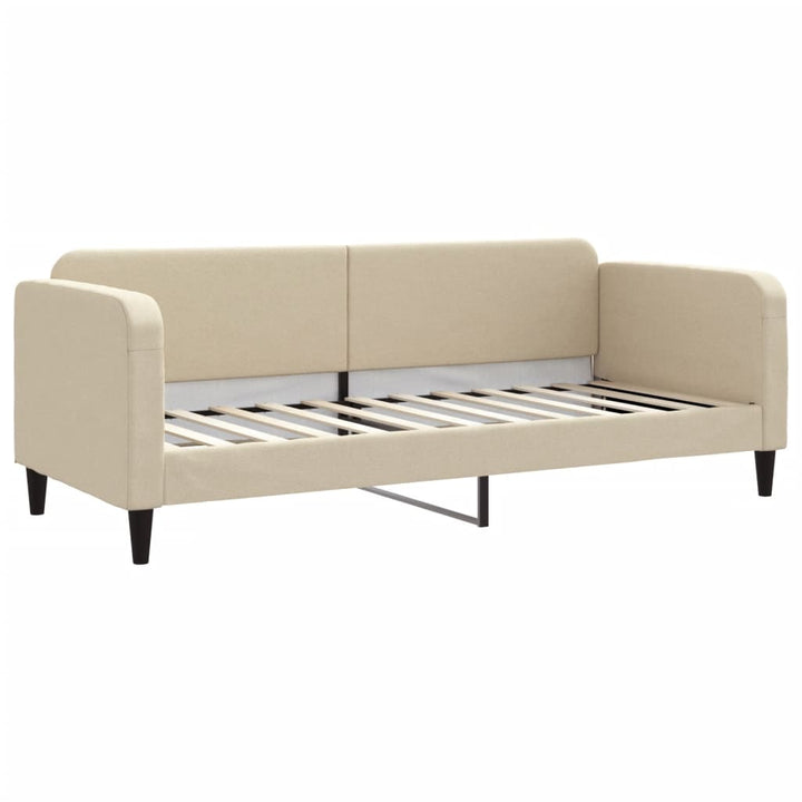 daybed med madras 80x200 cm stof cremefarvet