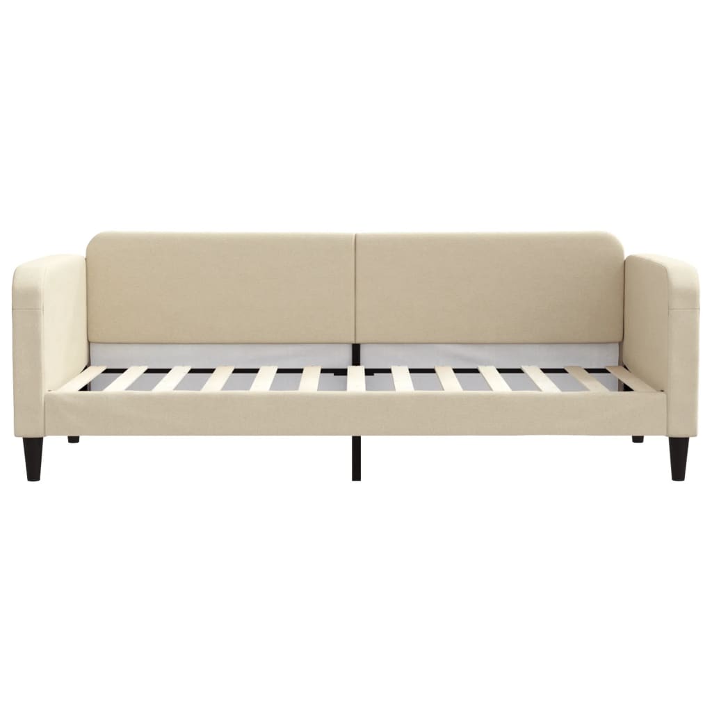 daybed med madras 80x200 cm stof cremefarvet