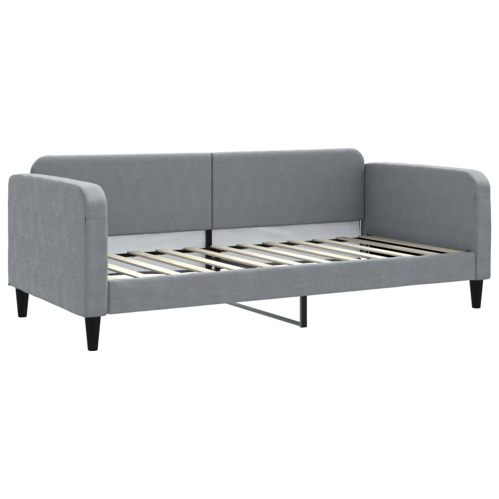 daybed med madras 90x200 cm stof lysegrå