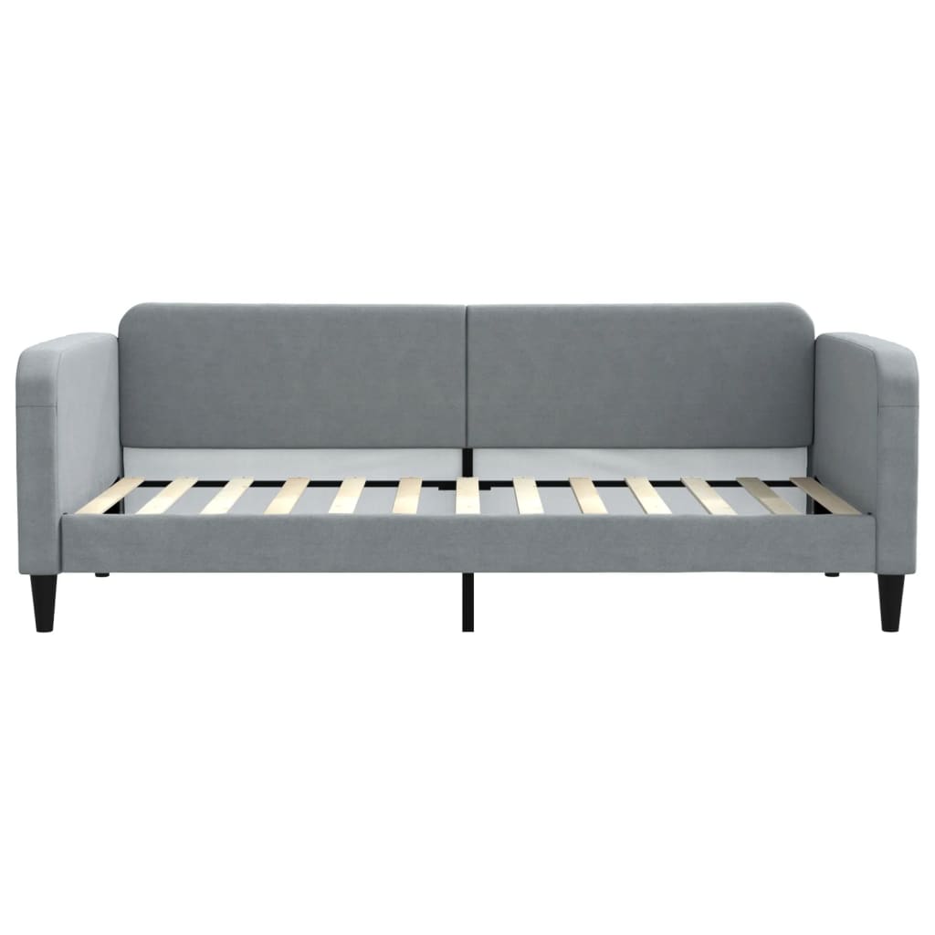 daybed med madras 90x200 cm stof lysegrå