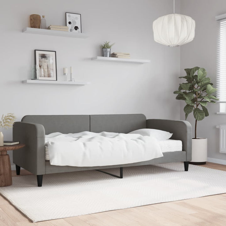 daybed med madras 90x200 cm stof mørkegrå