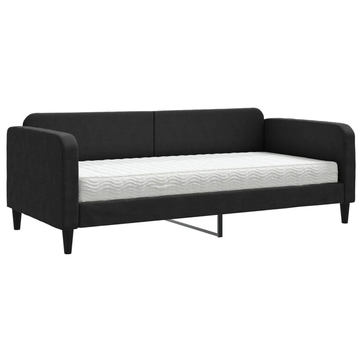 daybed med madras 90x200 cm stof sort