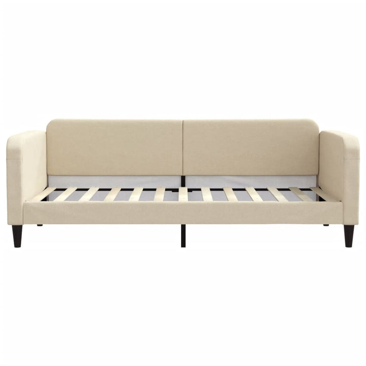 daybed med madras 90x200 cm stof cremefarvet