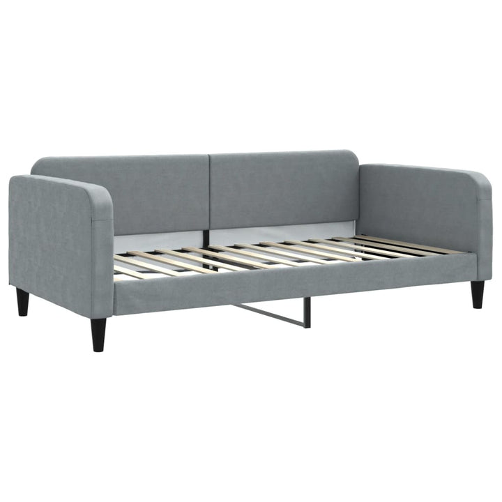 daybed med madras 100x200 cm stof lysegrå