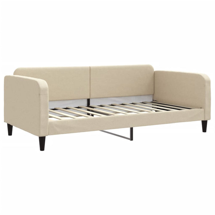 daybed med madras 100x200 cm stof cremefarvet