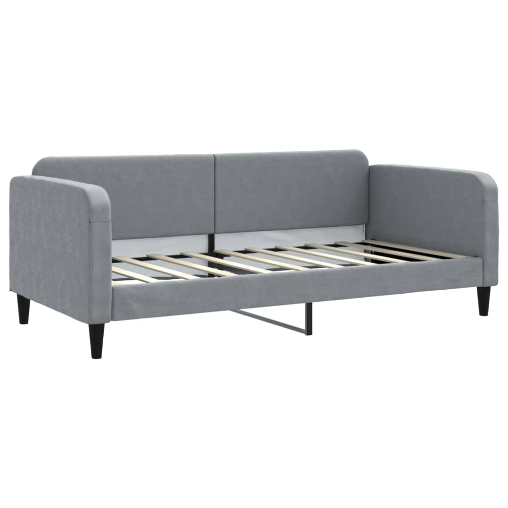 daybed med madras 90x190 cm stof lysegrå