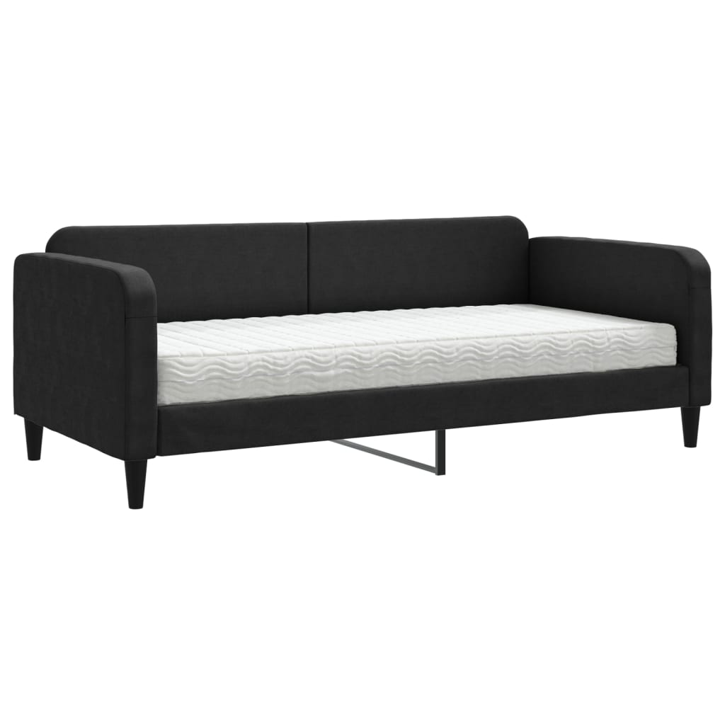 daybed med madras 90x190 cm stof sort