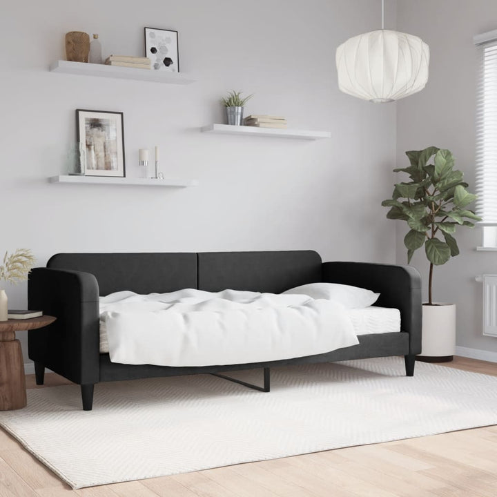 daybed med madras 90x190 cm stof sort