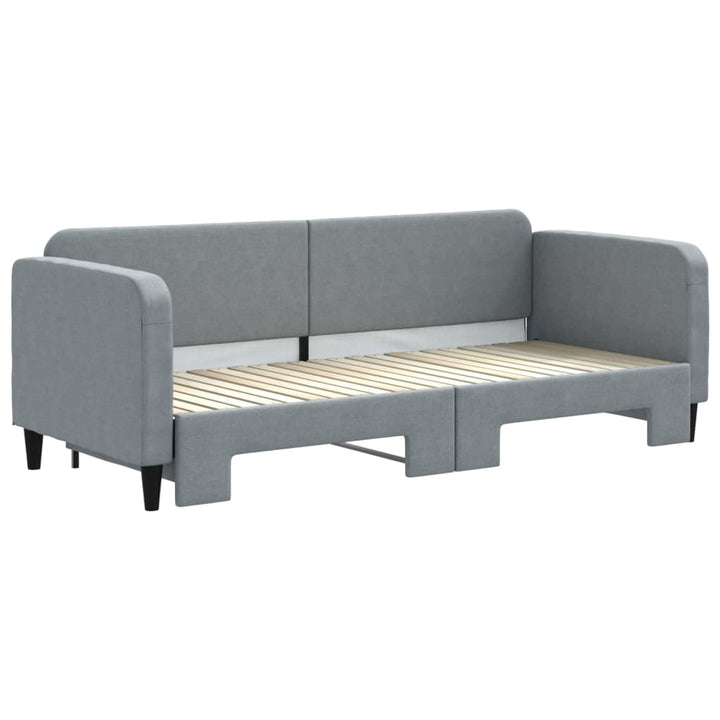 daybed med udtræk 80x200 cm stof lysegrå