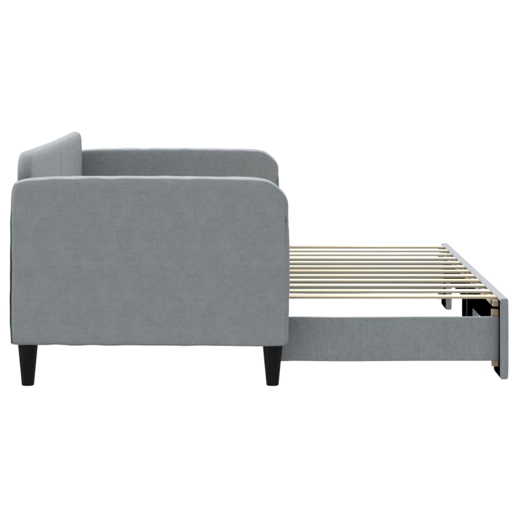 daybed med udtræk 80x200 cm stof lysegrå