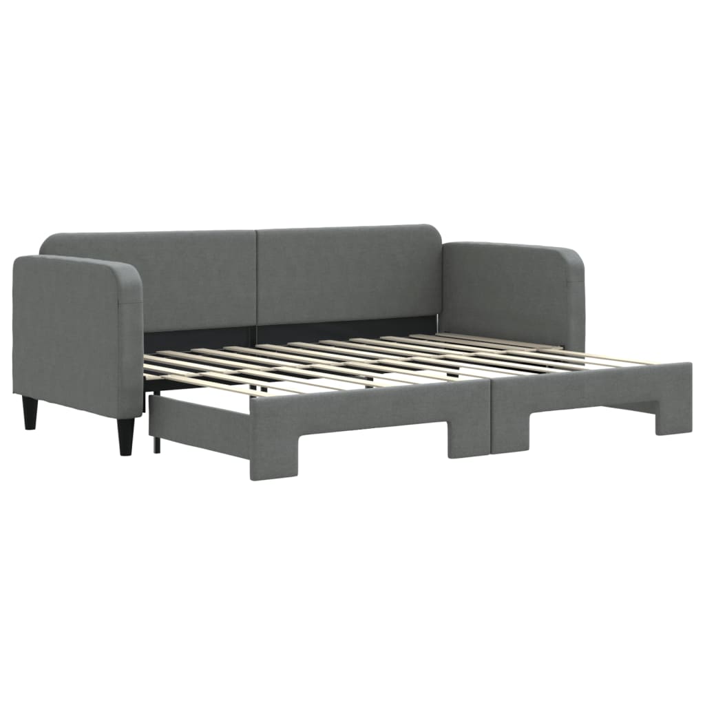 daybed med udtræk 80x200 cm stof mørkegrå