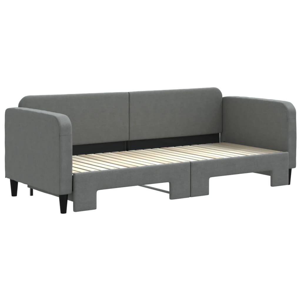 daybed med udtræk 80x200 cm stof mørkegrå