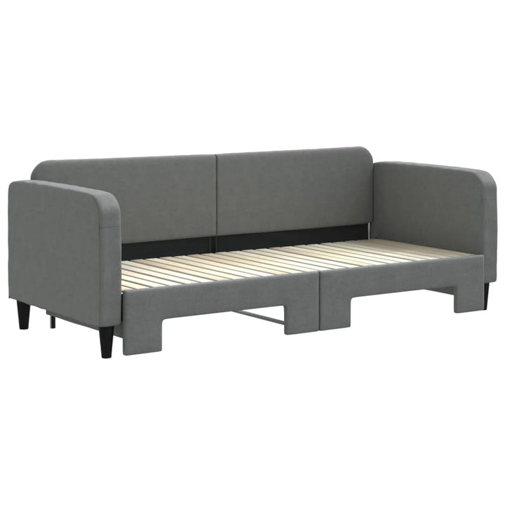 daybed med udtræk 80x200 cm stof mørkegrå