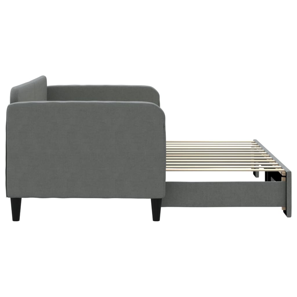 daybed med udtræk 80x200 cm stof mørkegrå