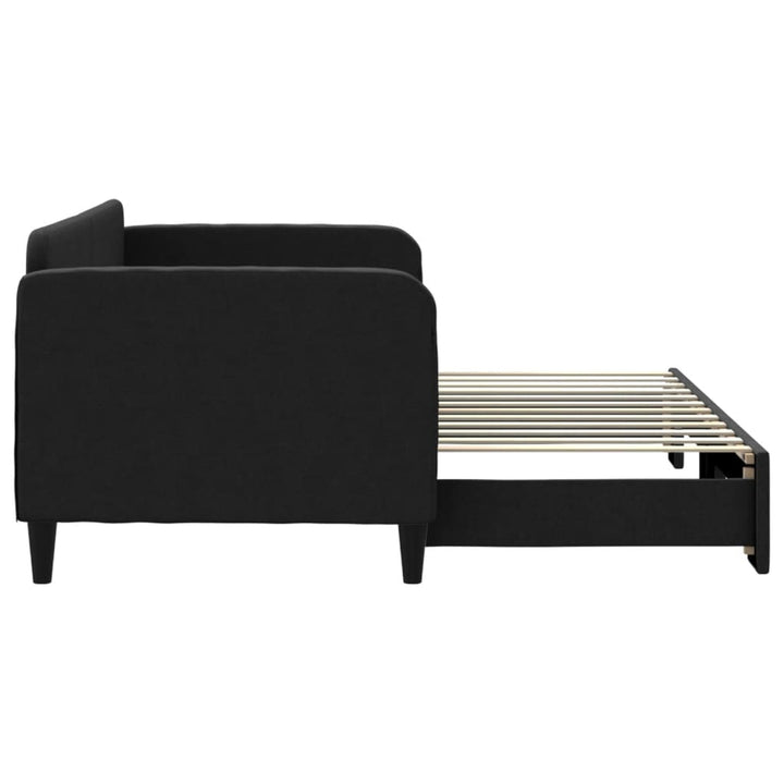 daybed med udtræk 80x200 cm stof sort