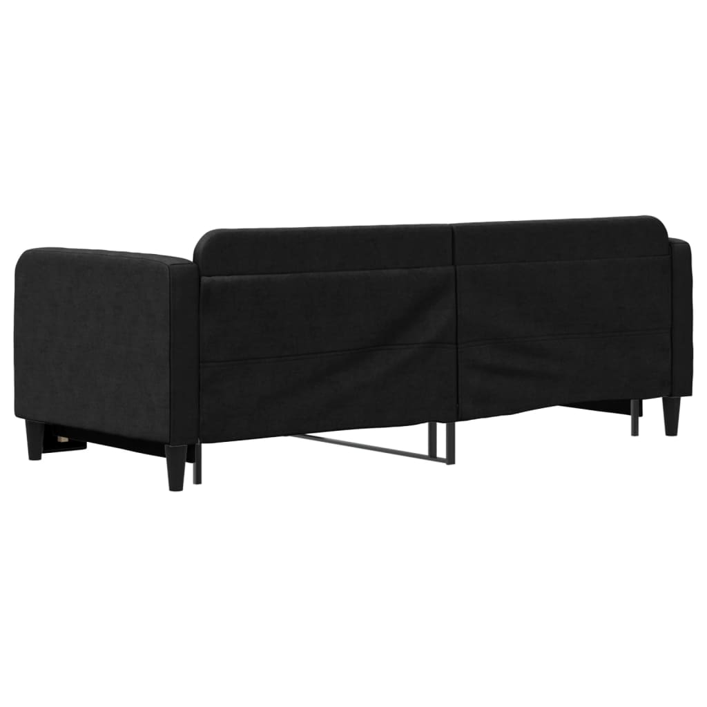 daybed med udtræk 80x200 cm stof sort