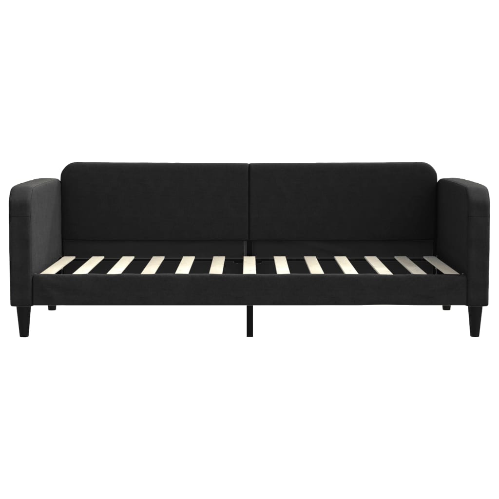 daybed med udtræk 80x200 cm stof sort