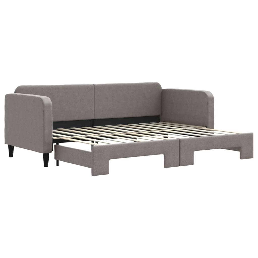 daybed med udtræk 80x200 cm stof gråbrun