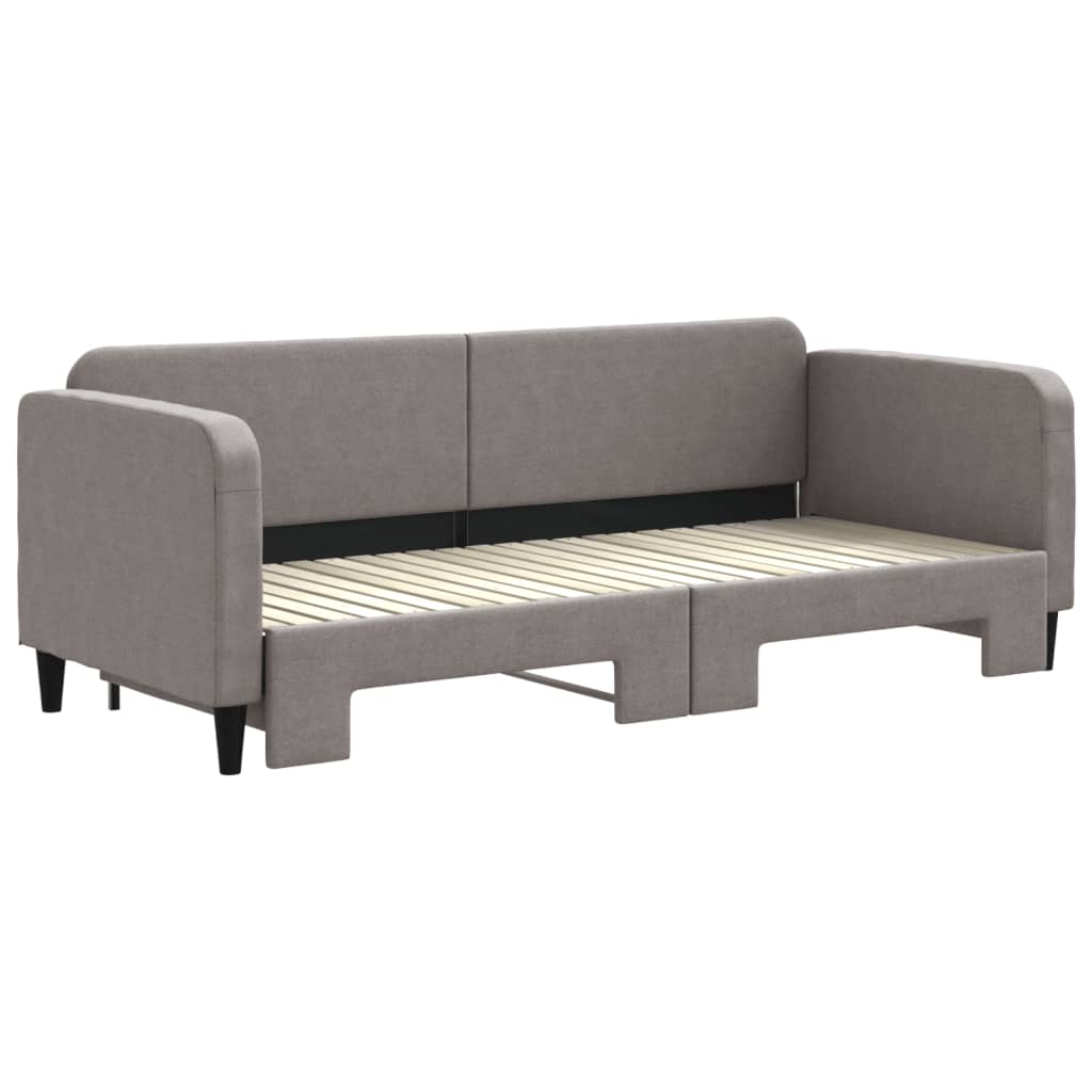 daybed med udtræk 80x200 cm stof gråbrun