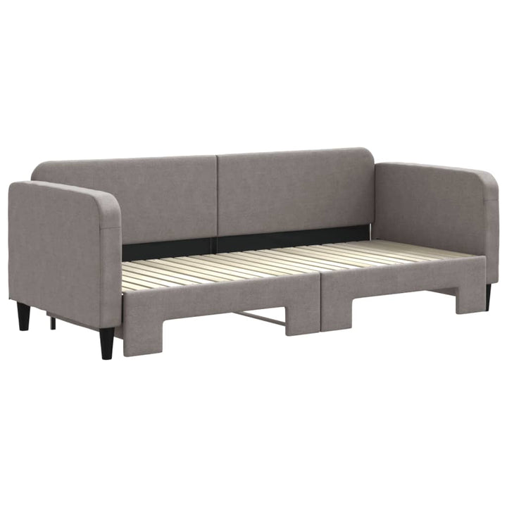 daybed med udtræk 80x200 cm stof gråbrun