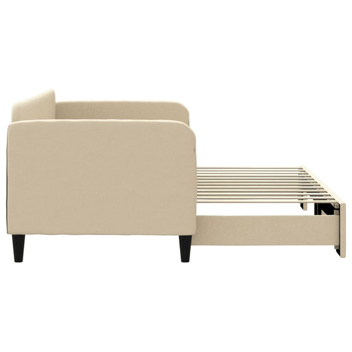 daybed med udtræk 80x200 cm stof cremefarvet