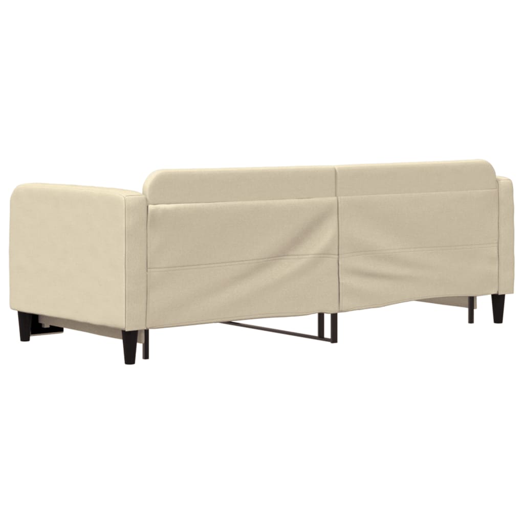 daybed med udtræk 80x200 cm stof cremefarvet
