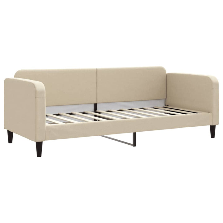 daybed med udtræk 80x200 cm stof cremefarvet