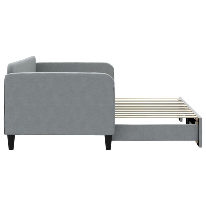 daybed med udtræk 90x200 cm stof lysegrå