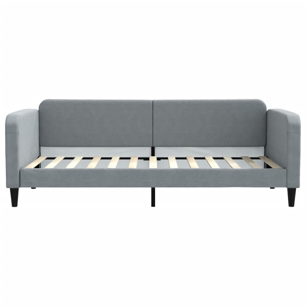 daybed med udtræk 90x200 cm stof lysegrå