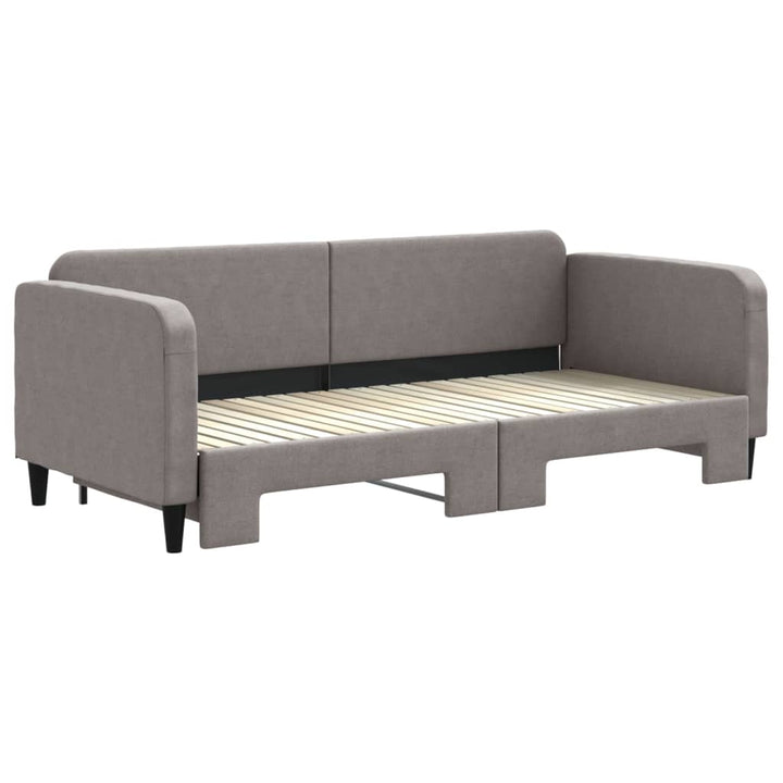 daybed med udtræk 90x200 cm stof gråbrun