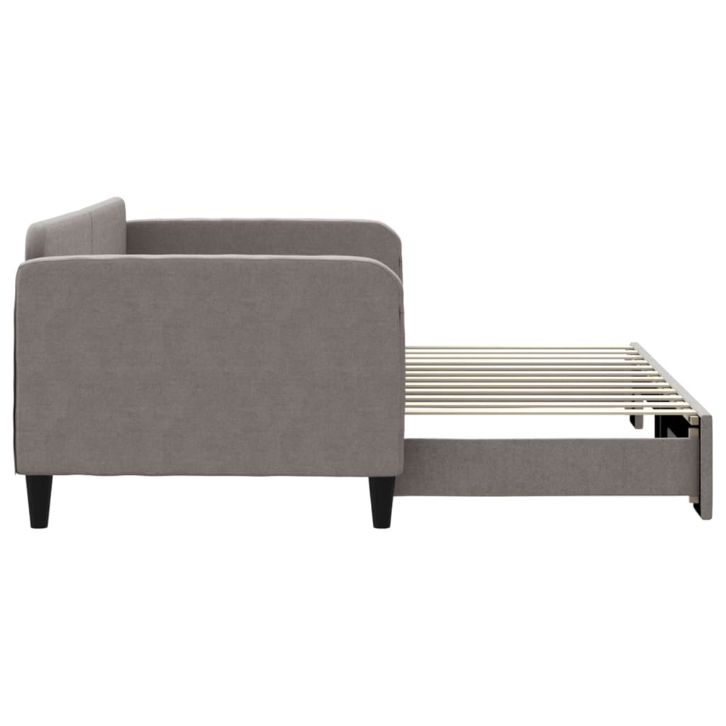daybed med udtræk 90x200 cm stof gråbrun