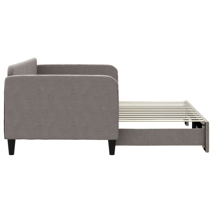 daybed med udtræk 90x200 cm stof gråbrun