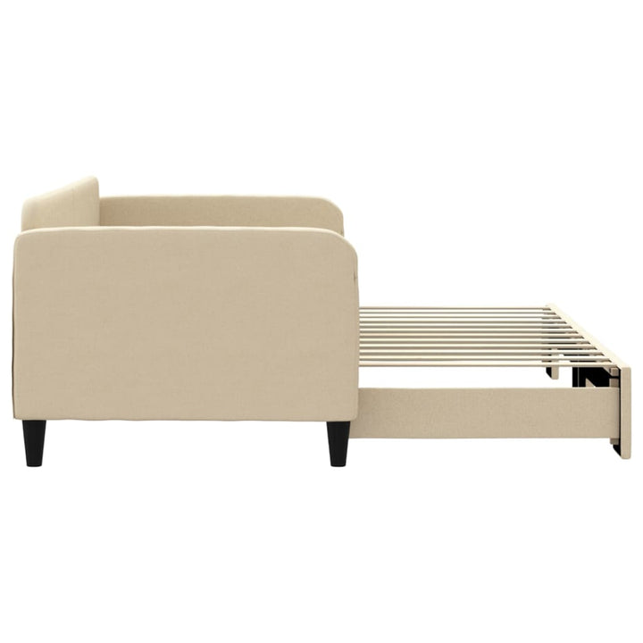 daybed med udtræk 90x200 cm stof cremefarvet