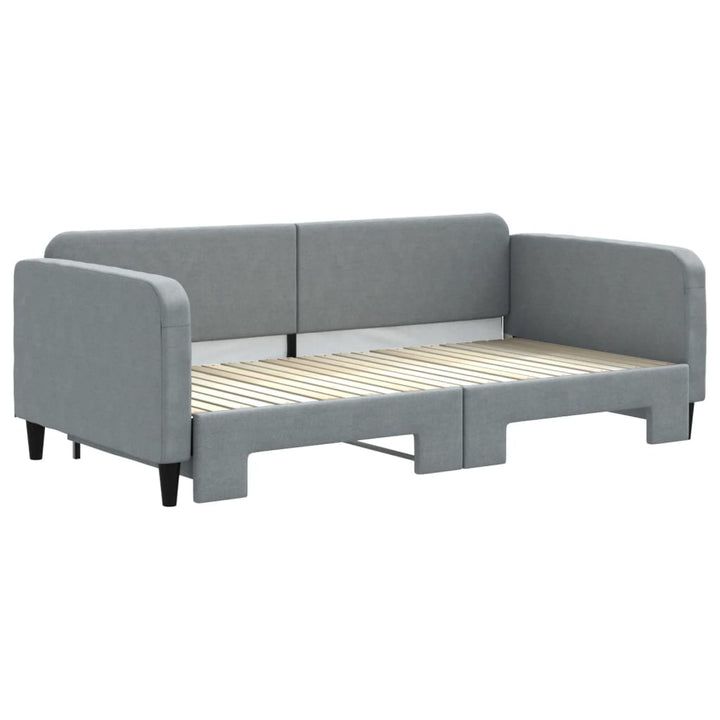 daybed med udtræk 100x200 cm stof lysegrå