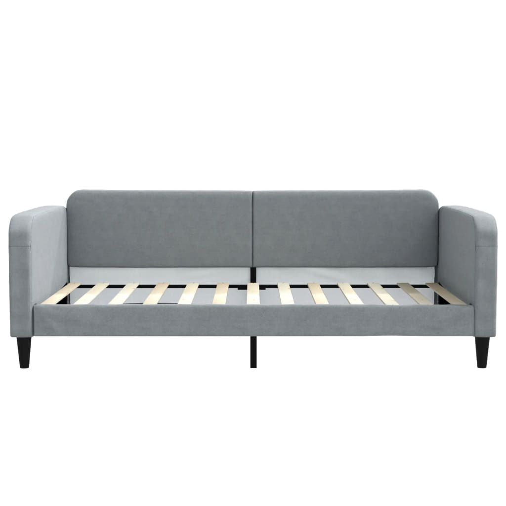 daybed med udtræk 100x200 cm stof lysegrå